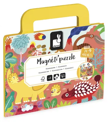 Zdjęcie produktu dla Janod Magnetipuzzle - Dinozaury, 24 elementy