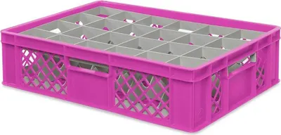 Produktbild von Gläserkiste 600x400 mm für 24 Gläser bis 122 mm Höhe/Durchmesser 87 mm, pink