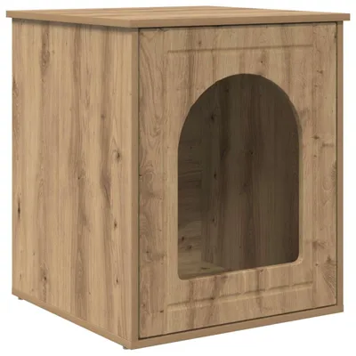 Zdjęcie produktu dla vidaXL Domek dla kota rękodzieło dąb 53 x 52 x 62 cm materiał drewnopochodny