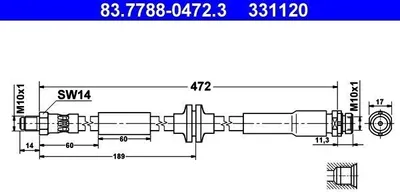 Produktbild von ATE Bremsschlauch 83.7788-0472.3