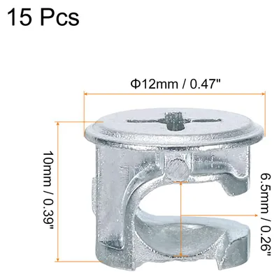 Produktbild von Nocken Verschlussmutter fš¹r M?bel 12 x 10mm, 15 Stš¹ck Gelenkverbinder Verriegelung Mutter M?bel, Gelenkverbinder-Verriegelungsmuttern fš¹r Schrank, Schublade, Paneelverbindung, Wei?