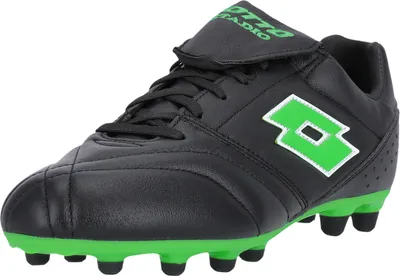 Produktbild von Lotto Fußballschuh Stadio 200 mit innovativen Technologien für Naturrasen 1NI All Black/Spring Green 45,5