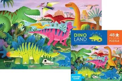 Image de Puzzle maxi « Le monde des dinosaures » de Crocodile Creek, 48 pièces, puzzle pour enfants