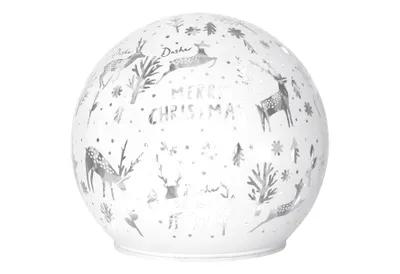 Produktbild von STAR TRADING Glaskugel Merry Christmas LED Batterie Timer ø12cm weiß