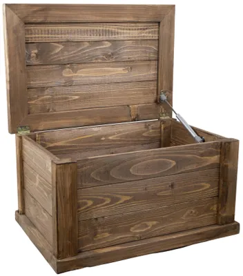 Immagine prodotto di Cassapanca in legno massiccio UK marrone con maniglia cilindrica 60x40x34 cm