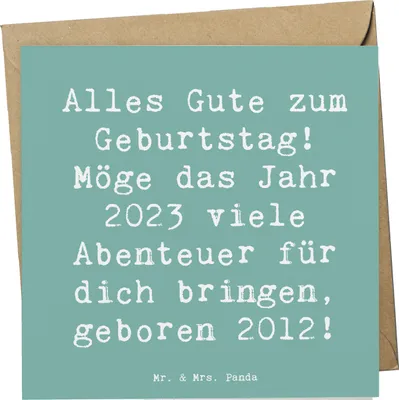 Produktbild von Mr. & Mrs. Panda Grußkarte Spruch 2012 Geburtstag - Meeresbrise - Geschenk, Klappkarte, doppelkarte, positive Wünsche, Geburtstagsgeschenk, feiern, anlasskarte, Alter