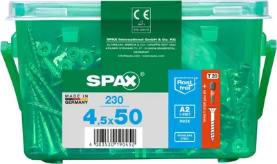 Produktbild von Spax Universalschrauben 4.5 x 50 mm TX 20 - 230 Stück Edelstahl