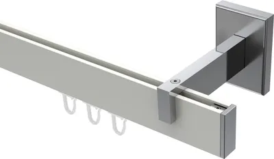 Produktbild von Interdeco Innenlaufstange / Gardinenstange mit Innenlauf Weiß / Chrom, Typ Smartline Paxo (Kappe), 14x35 mm 1-läufig, 160 cm