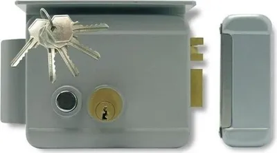Produktbild von Elektrisches Wendeschloss EXTEL WE 5001/2 BIS, 5 Schlüssel, Metall, 3-Punkt-Verriegelung, Zylinderschloss, Grau