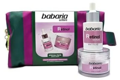 Productafbeelding van Barbaria gezichtsverzorgingsset met retinol, cosmetics tas, gestreept