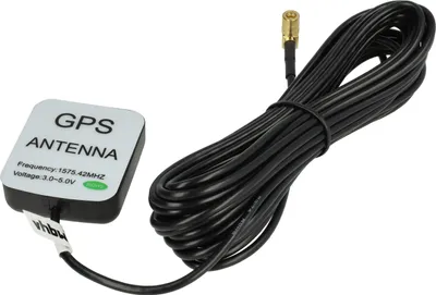 Produktbild von vhbw GPS Antenne kompatibel mit VW RNS2, RNS4, RNS3, RNS1 Navi mit SMB-Buchse-Anschluss - Magnetfuß, 5 m, Schwarz