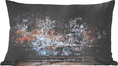 Produktbild von MuchoWow® Zierkissen Sofakissen Wohnzimmer Dekokissen 60x40 cm Eisen - Vintage - Rost - Grau - Braun - Abstrakt - Kopfkissen - Polster mit Foto