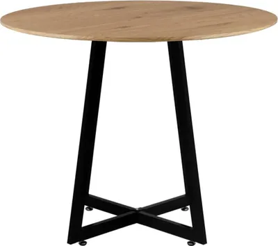 Zdjęcie produktu dla Stół okrągły 80 cm do salonu jadalni blat w kolorze drewna nowoczesny loft