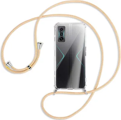 Produktbild von Handykette Backcover-Schutzhülle mit Band (Metall silberfarben) für Xiaomi Poco F4 GT - Goldkordel