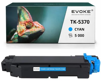 Obrázok produktu pre Evoke tonerová kazeta kompatibilná s tlačiarňou Kyocera TK5370 C 1T02YJBNL0 C, modrá, výtlačnosť 5 000 strán, kompatibilná s modelmi ECOSYS MA3500cifx, MA3500cix a PA3500cx