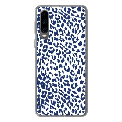 Produktbild von MuchoWow® Handyhülle Schutzhülle Hülle für Huawei P30 Panther Druck - Blau - Abstrakt Silikon Softcase Handy Hülle - Kartenbesitzer