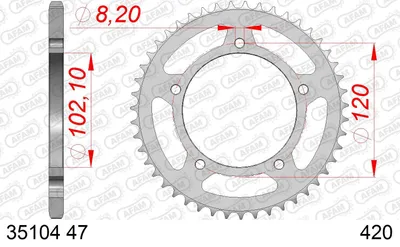 Produktbild von AFAM Kettenrad 35104-47 Hinten Stahl