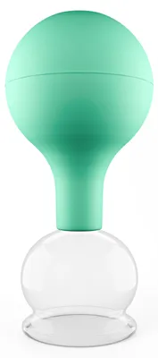 Produktbild von Pulox Schröpfglas aus Echtglas diverse Größen und Farben grün 40mm