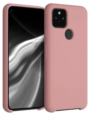 Produktbild von kwmobile Handyhülle für Google Pixel 5 Hülle - Case Silikon - Kabelloses Laden - Schutzhülle Cover in Winter Rose
