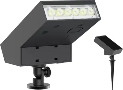 Zdjęcie produktu dla Reflektor ogrodowy LED solarny IP65 o mocy 500 lm z kolcem i czujnikiem zmierzchu - 3000 K