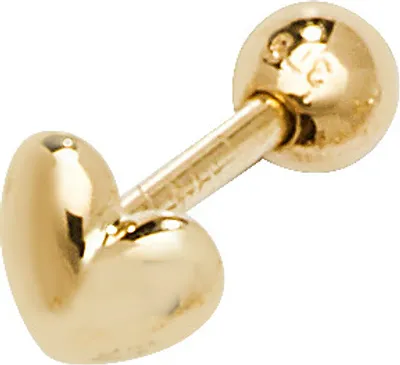 Produktbild von Schöne 9 Karat (375) Gold Herz Damen - Einzel Knorpel Ohrstecker - 4mm*5mm; TRS25824
