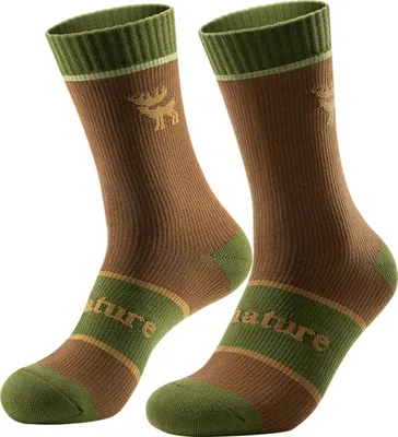 Image de Qunature Chaussettes de sport Imperméables et respirantes Chaussettes chaudes pour les sports de plein air Ski Randonnée Alpinisme Kaki S