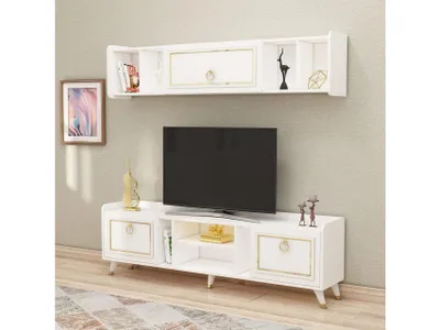 Obrázok produktu pre Skye Decor, Obývacia stena - Naleta 2 (biela + zlatá)