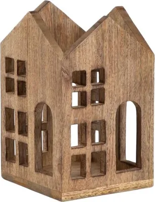 Produktbild von HOMLA MANGOS Mangoholz Hauslaterne 15x23 cm