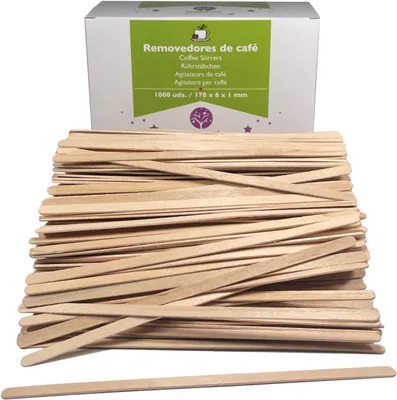 Productafbeelding van Houten Roerstaafjes Lang 17,8 cm in Bulk - Koffie Stokjes Hout