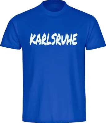 Produktbild von multifanshop Kinder T-Shirt - Karlsruhe - Textmarker, blau, Größe 164
