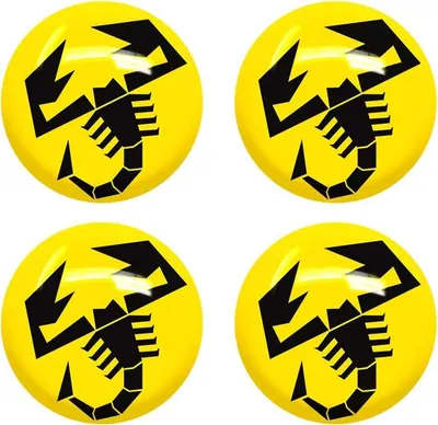 Produktbild von Abarth 3D Aufkleber Offizielle gelber Skorpion, Durchmesser 9 mm, 4 Stücke