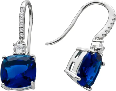 Produktbild von Ohrhänger Silber 925 blaue weisse Zirkonia