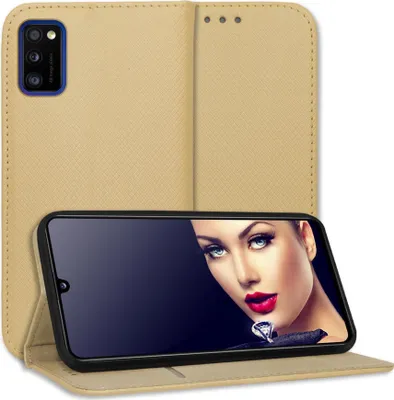Produktbild von Bookstyle Schutzhülle Klapphülle Schutztasche Etui Cover für Samsung Galaxy A41 (A415, 6.1'') - Gold