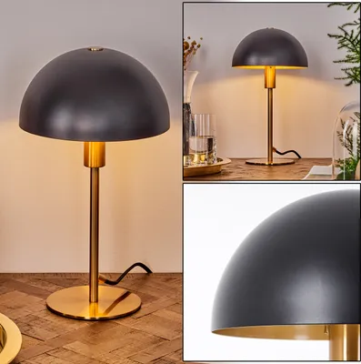 Produktbild von Motrone moderne Nachttischlampe aus Metall in Schwarz/Messingfarben