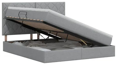 Obrázok produktu pre Úložný priestor s matracom Svetlošedá 180 x 200 cm Tkanina