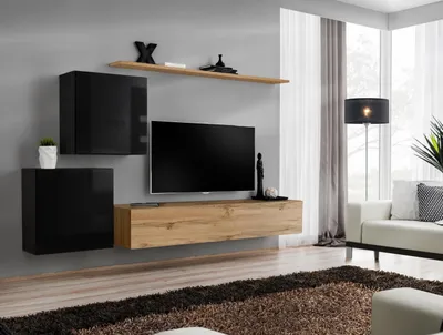 Immagine prodotto di Nuovo soggiorno moderno Credenza marrone Mobili da soggiorno di design Mobile da parete in legno