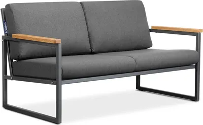 Obrázek produktu pro Antikorozní zahradní pohovky Konsimo ''TRIBO'', antracitová/šedá, ocel/pěna/tkanina/dřevo, podkroví, 130x65x60cm