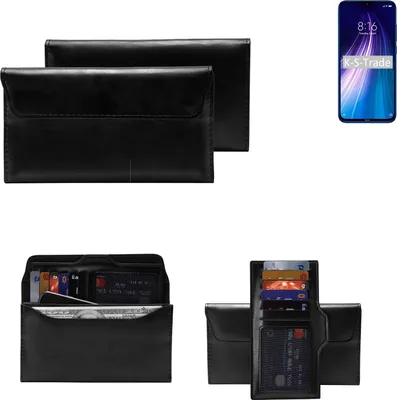 Produktbild von K-S-Trade Handy Hülle kompatibel mit Xiaomi Redmi Note 8 Schutz Hülle Tasche Schutz Case Handytasche Kunstleder schwarz, 1x