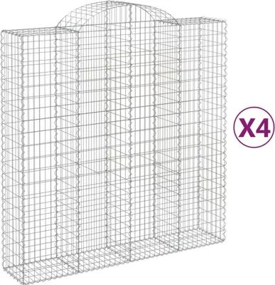 Produktbild von vidaXL Gabionen mit Hochbogen 4 Stk. 200x50x200/220cm Verzinktes Eisen