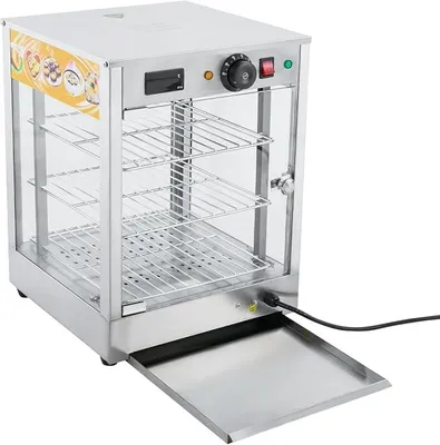 Produktbild von kommerzieller Speisenwärmer 3-Etagen | 800W Warmhaltevitrine mit Licht zur Aufwertung der Speisenpräsentation | 30-85? Einstellbereich | Wärmetheke Catering Heiße Theke für Hamburger Pizza Brot