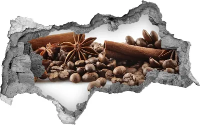 Produktbild von Selbstklebender Loch-3D-Aufkleber 95x73 cm Kaffeebohnen Zimt