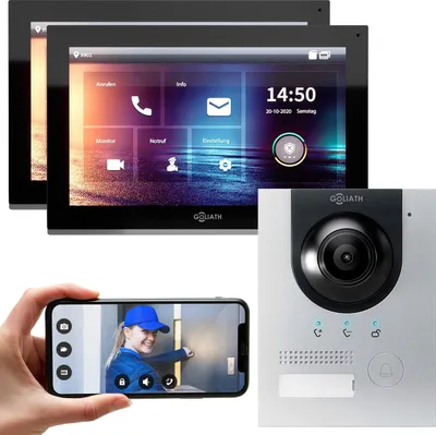 Produktbild von GOLIATH PRO IP Gegensprechanlage | App | Silber | 1-Familienhaus | 2x 10 Zoll | Aufputz | 180°