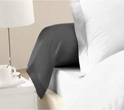 Produktbild von Kopfkissenbezüge 85x185 cm, 2er Pack, 100% Baumwolle, 54 Fäden, Dunkelgrau,