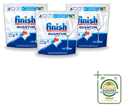 Produktbild von 3 x Finish Powerball Quantum All in 1 Geschirrspültabs - Vorratspackung - 3 Stücke