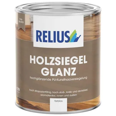 Produktbild von Relius Holzsiegel Glanz farblos 0,375 Liter - Hochglänzende PolyurethanKunstharzversiegelung