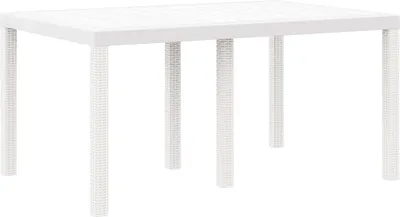 Image de Table de Jardin Blanc 150 x 100 x 73 cm polyrotin
