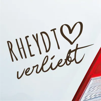 Produktbild von Auto Aufkleber Rheydt verliebt Herz Stadt Heimat Liebe Car 19x10 cm Braun Sticker Heckscheibenaufkleber