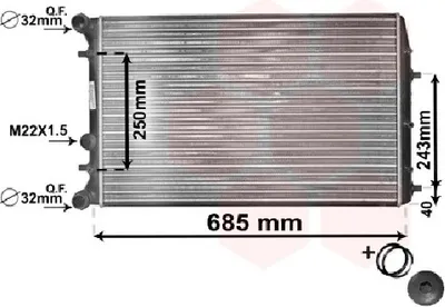 Produktbild von Van Wezel Wasserkühler für Seat Cordoba Ibiza Skoda Fabia VW Polo 9N Fox