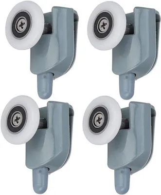 Produktbild von Duschekabine mit Glas-Schiebetür - 25 mm Durchmesser - Set aus 4 - Transparenz - Top- und Bodenrollen - für den Haushalt