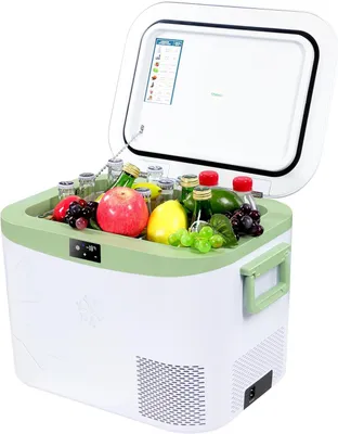 Zdjęcie produktu dla Lodówka samochodowa BINGI, pojemność 18 litrów, przenośna, zasilana 12/24 V DC oraz 230 V AC, idealna do samochodu, ciężarówki, kempingu, kampera i użytkowania z gniazdka elektrycznego
